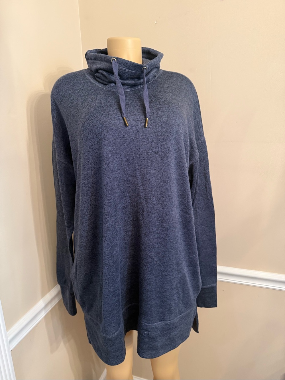 Old Navy Navy Blue Cowl-Neck Pullover Sweatshirt
